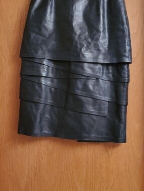 Vintage Layered Lamb Leather Skirt Size 8 or M